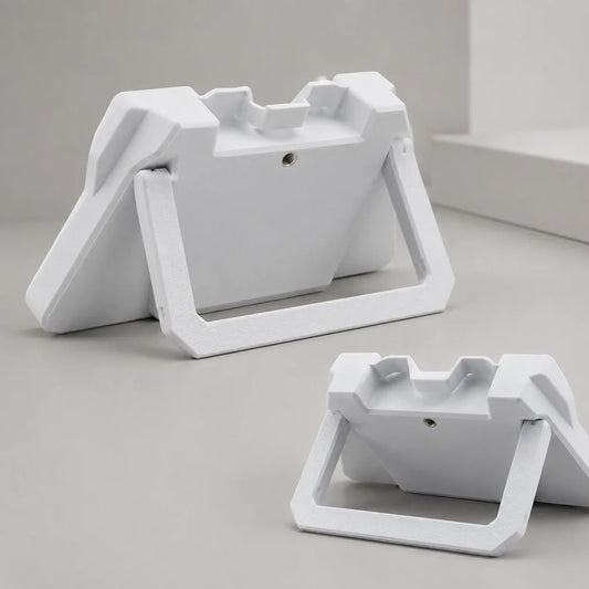 Compact battery stand prepared for a stationary Starlink Mini football tailgate setup