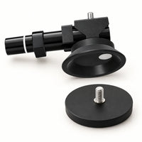 Close-up of a black suction-cup mounting arm and round magnetic base for the AeroLinkGear Starlink Mini protective case.