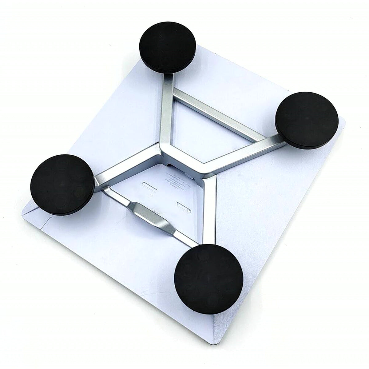 Top view of the four-magnet aluminum roof bracket for Starlink Mini V4