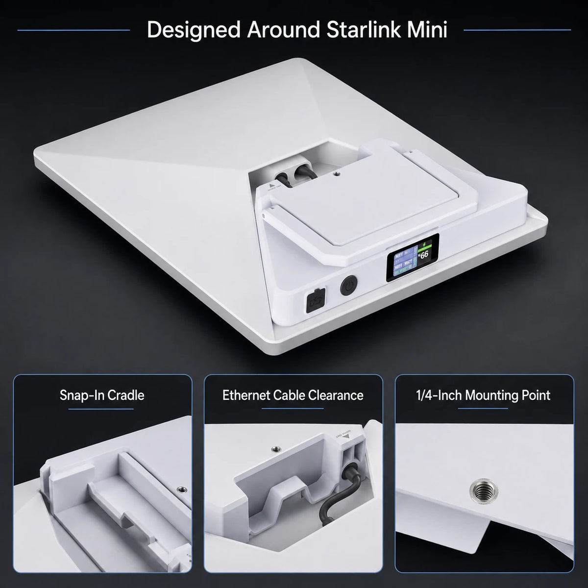 AeroLinkGear LinkDock 99Wh Snap-On Battery Stand for Starlink Mini