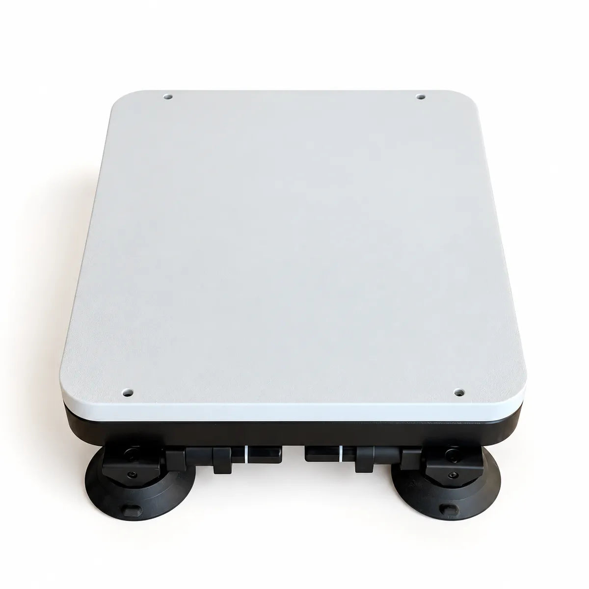Starlink Mini protective case underside with two black suction-cup mounting assemblies.