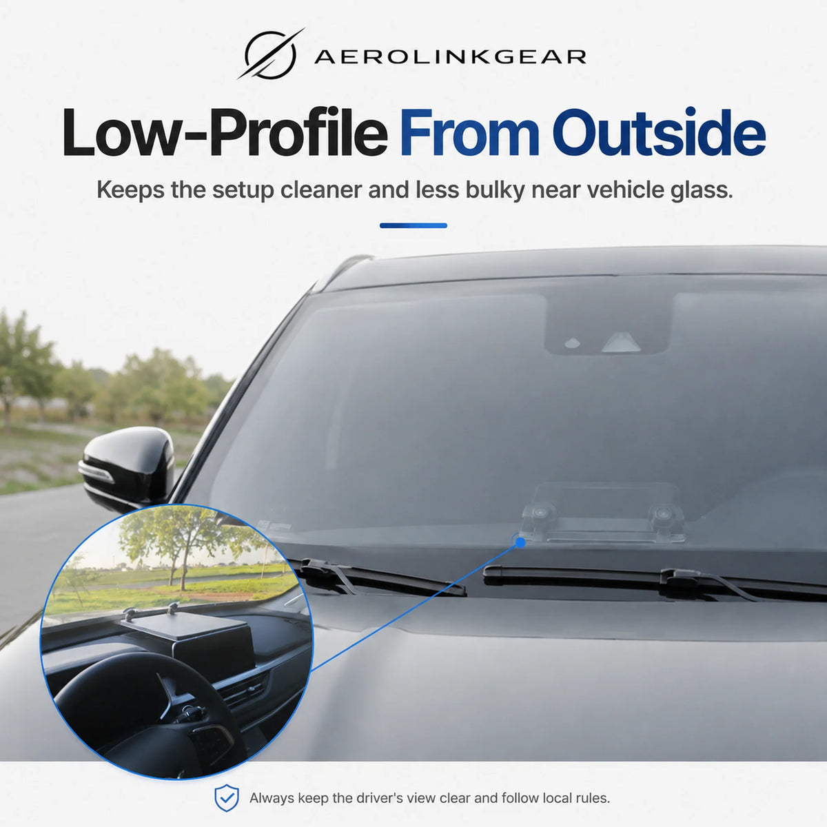 AerolinkGear Starlink Mini Glass Dock | Adjustable Dual-Cup Vehicle Mount