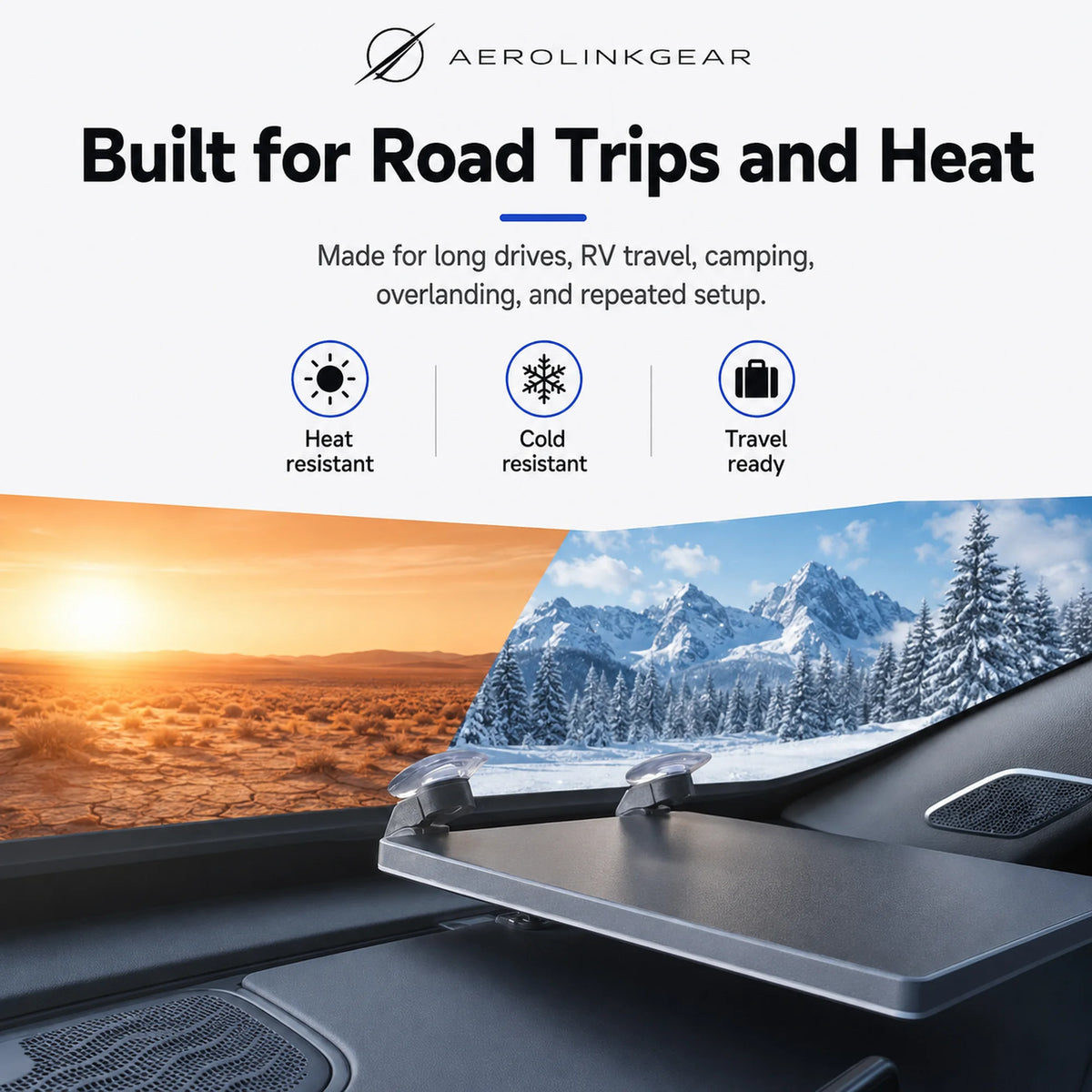 AerolinkGear Starlink Mini Glass Dock | Adjustable Dual-Cup Vehicle Mount