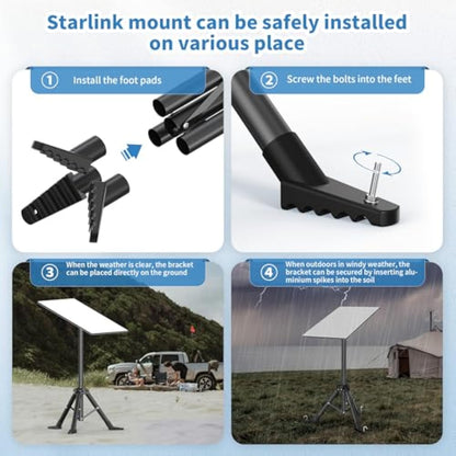 Adjustable Tripod Mount for Starlink Gen 3 Outdoor v2 view 2