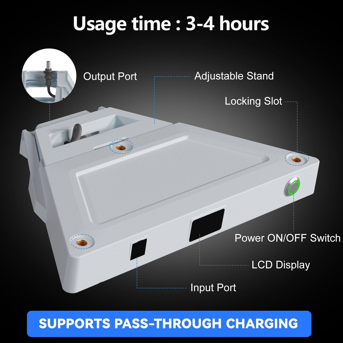 A18 battery base package contents with included power cables