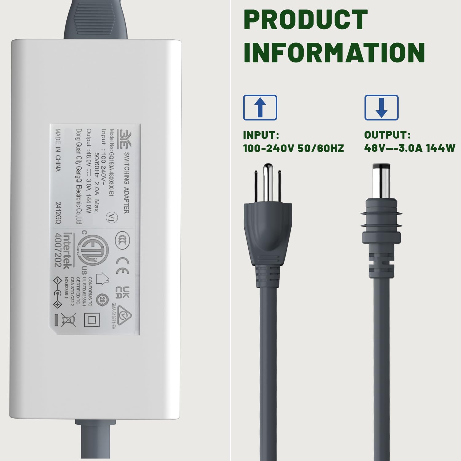 48V Power Supply Adapter for Starlink Gen 3 & Mini view 4