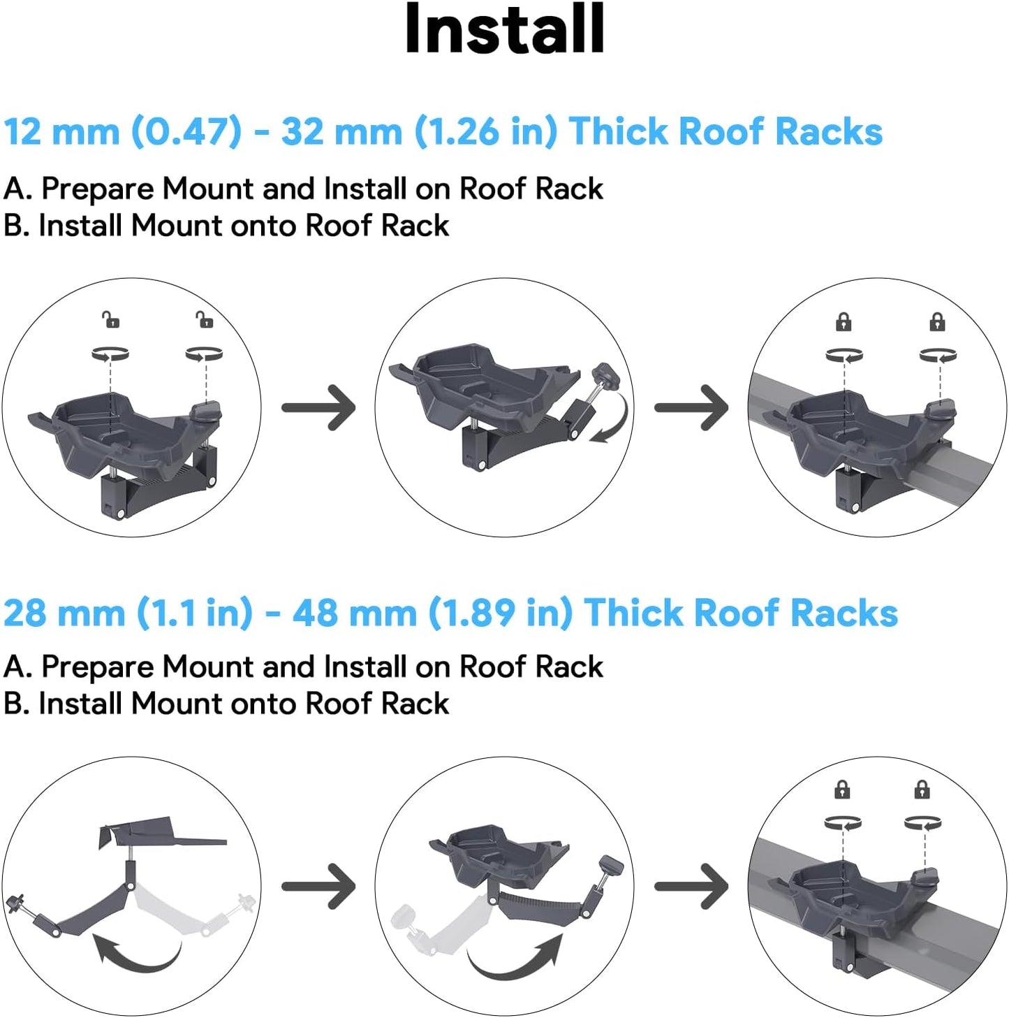 Starlink Mini Starlink Mini Roof Rack Mount, 0.47''-1.89'' view 4