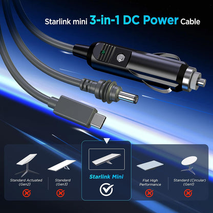 Starlink Mini 3-in-1 Cable USB-C Car Charger DC v2 view 3