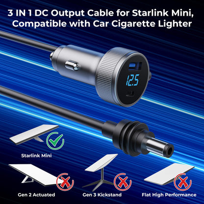 Starlink Mini 3-in-1 Cable USB-C Car Charger DC view 4