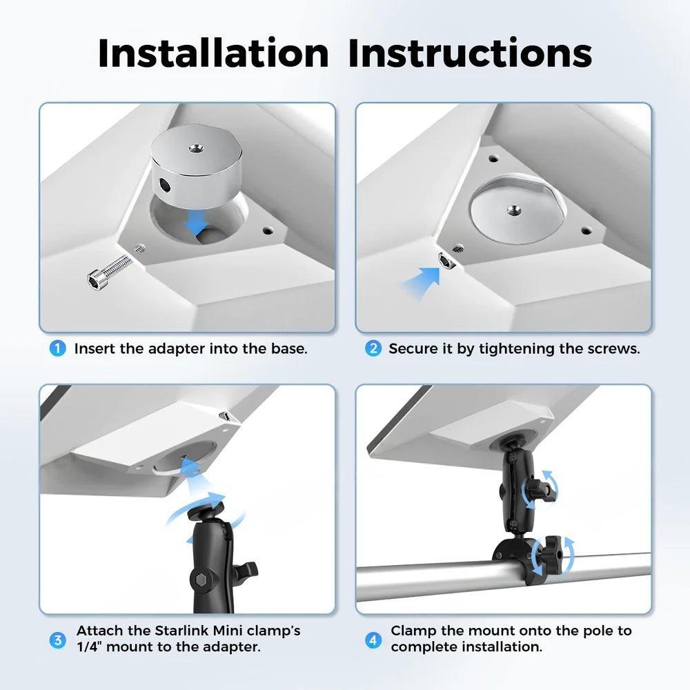 Starlink Mini Clamp Mount Aluminum Alloy Construction – Durable for Outdoor Use