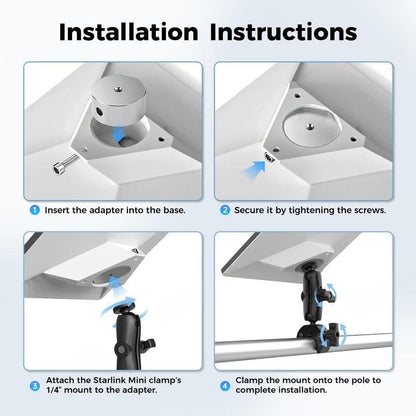 Starlink Mini Clamp Mount Aluminum Alloy Construction – Durable for Outdoor Use