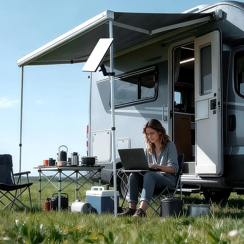 AerolinkGear Mount Kit for Starlink Mini - Installed on Roof Rack Camping Setup
