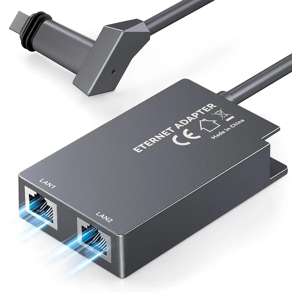 Dual-Port Ethernet Adapter for Starlink Gen 2 RJ45