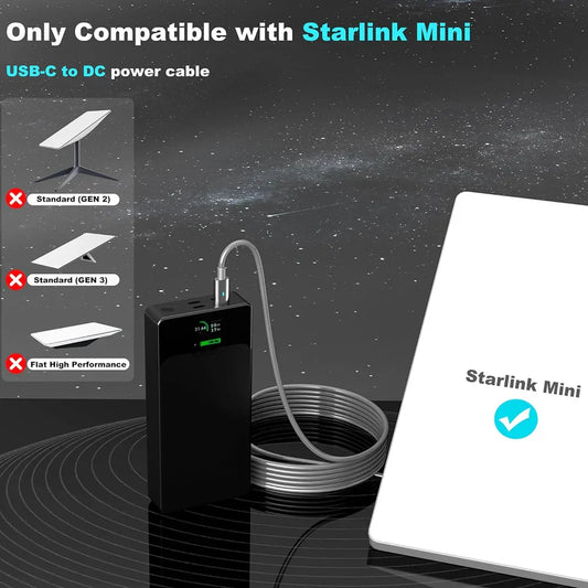 USB-C to DC Cable with LED for Starlink Mini PD view 2