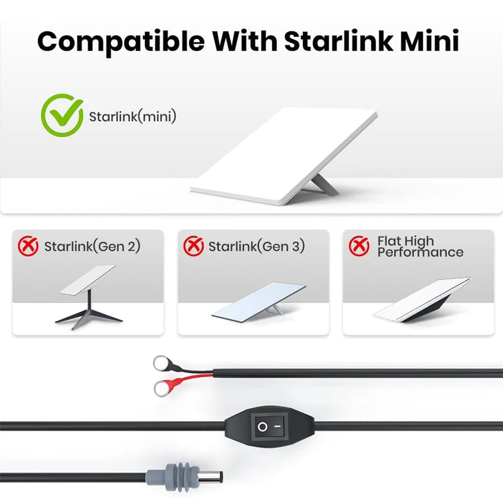 Starlink Mini DC Cable with Switch 10FT O-Ring view 6