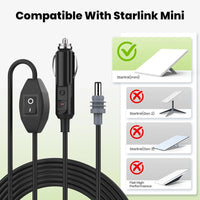 Starlink Mini Car to DC Cable 10ft Switch Included view 2