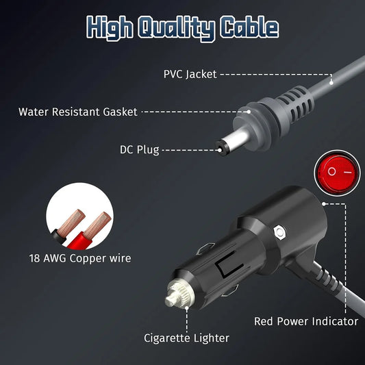 Starlink Mini Car Charger DC Cable with Switch 12V view 2