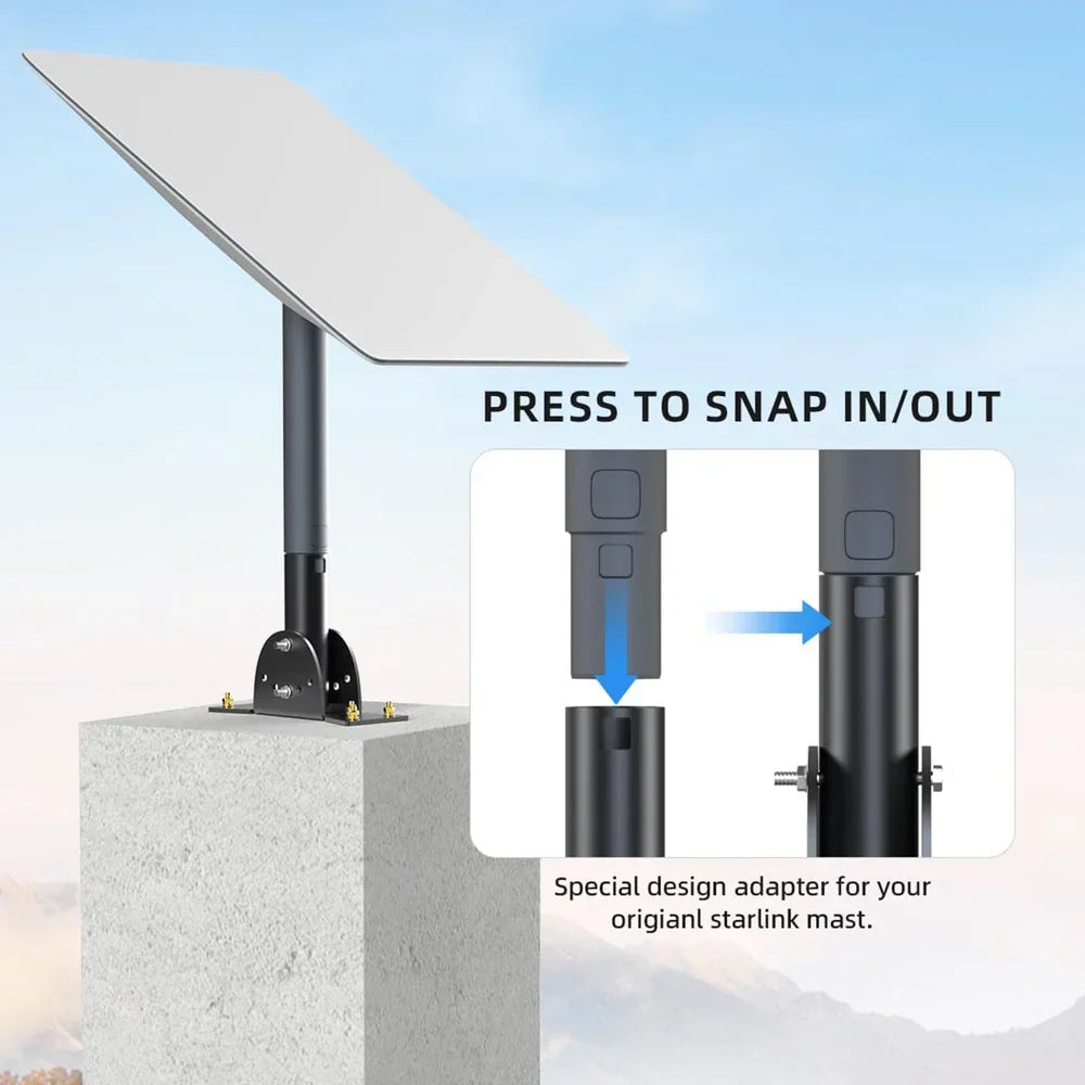 Adjustable Roof Pole Mount for Starlink Gen 2 view 2