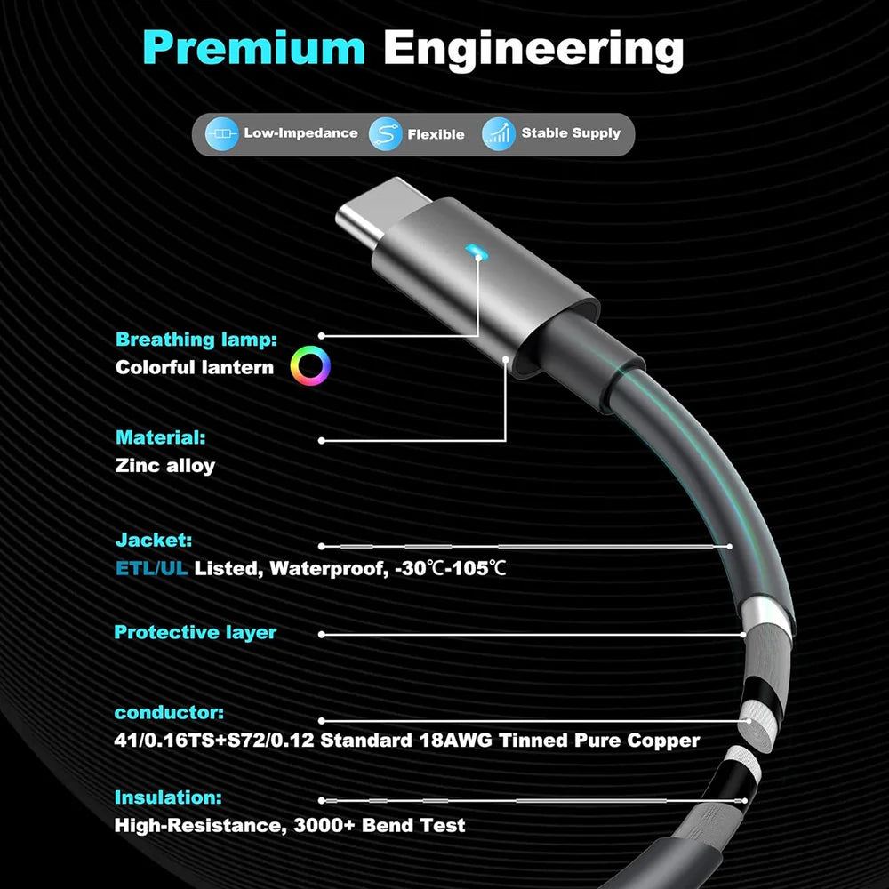 USB-C to DC Cable with LED for Starlink Mini PD view 4