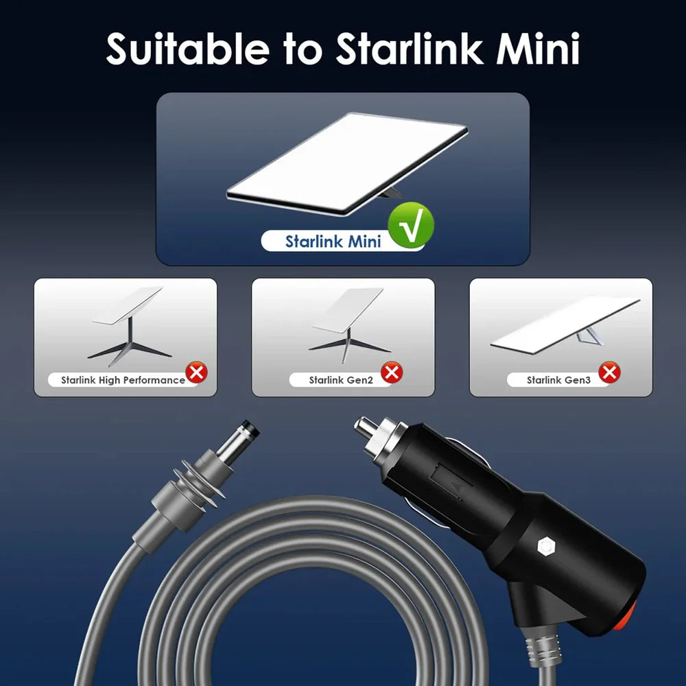 Starlink Mini Car Charger DC Cable with Switch 12V view 6