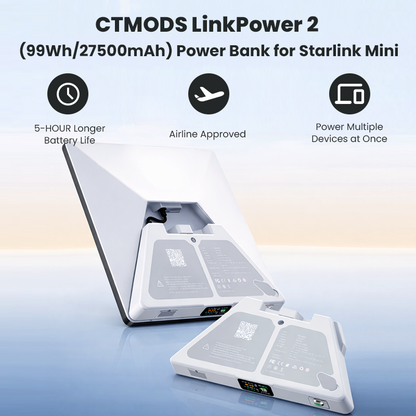 Starlink Mini Power Bank - LinkPack 2 | 99Wh 5H Runtime, IP65, Airline Approved - AerolinkGear