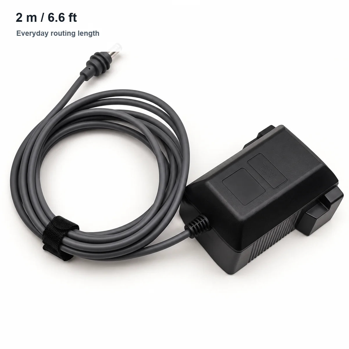 2 m (6.6 ft) M18-compatible slide-battery adapter to DC5521 power cable for Starlink Mini