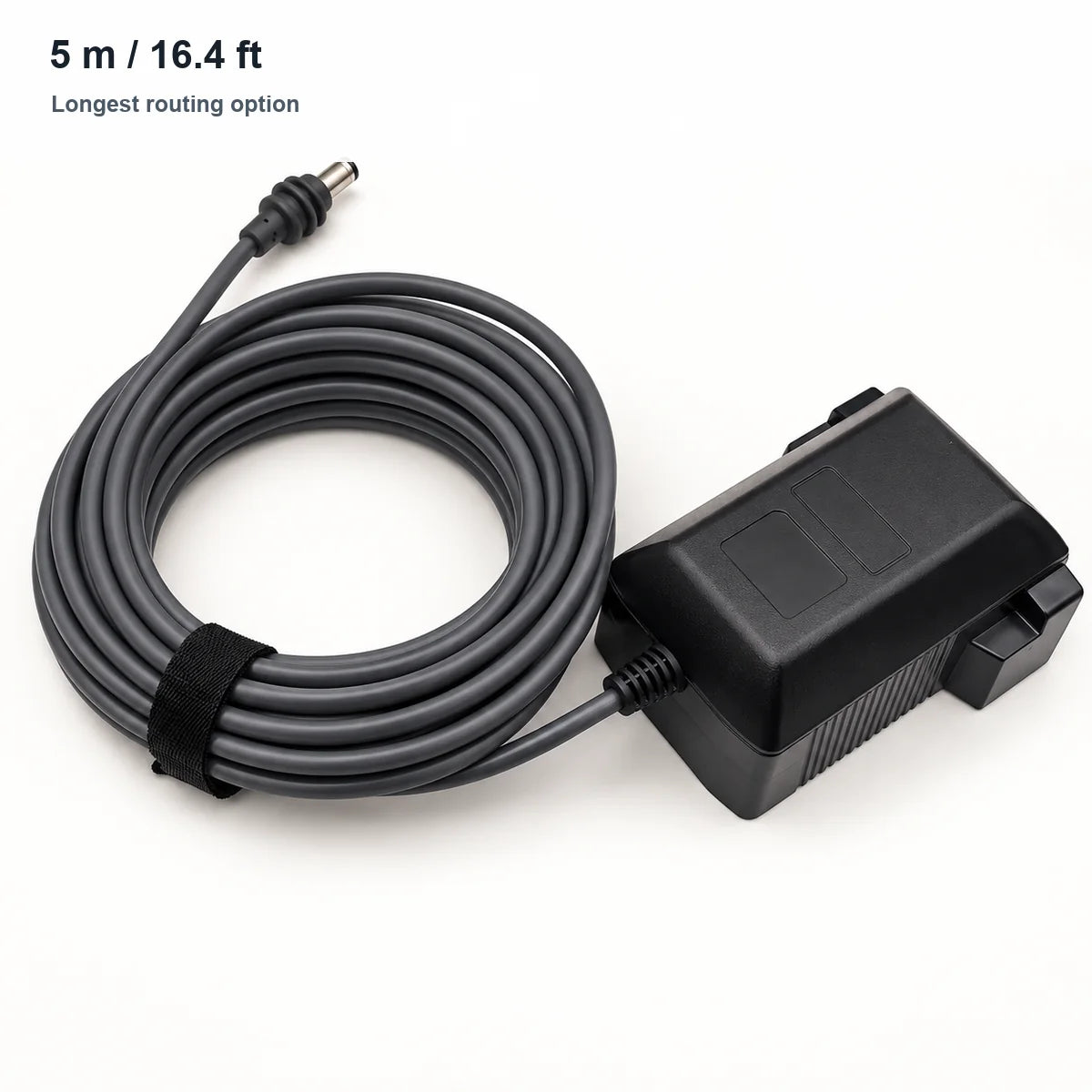 5 m (16.4 ft) M18-compatible slide-battery adapter to DC5521 power cable for Starlink Mini