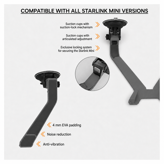 AerolinkGear Windshield Suction Cup Mount for Starlink Mini