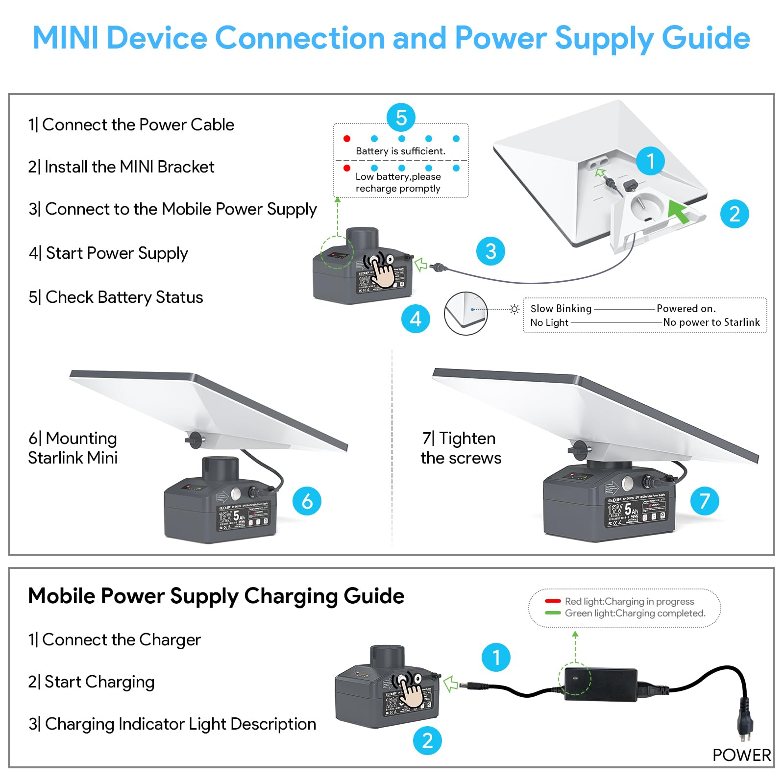 Starlink Mini Expandable Battery Pack 29700mAh Modular view 2