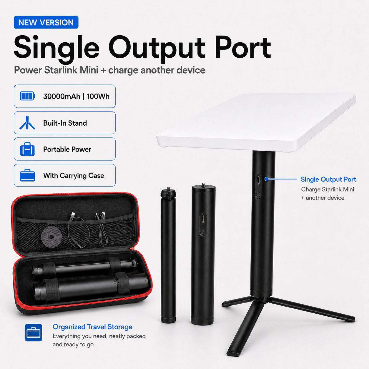 Starlink Mini Power Bank Stand with Carrying Case