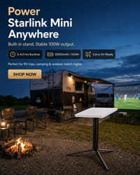 Starlink Mini Stand Power Bank at Campsite RV Outdoor Use