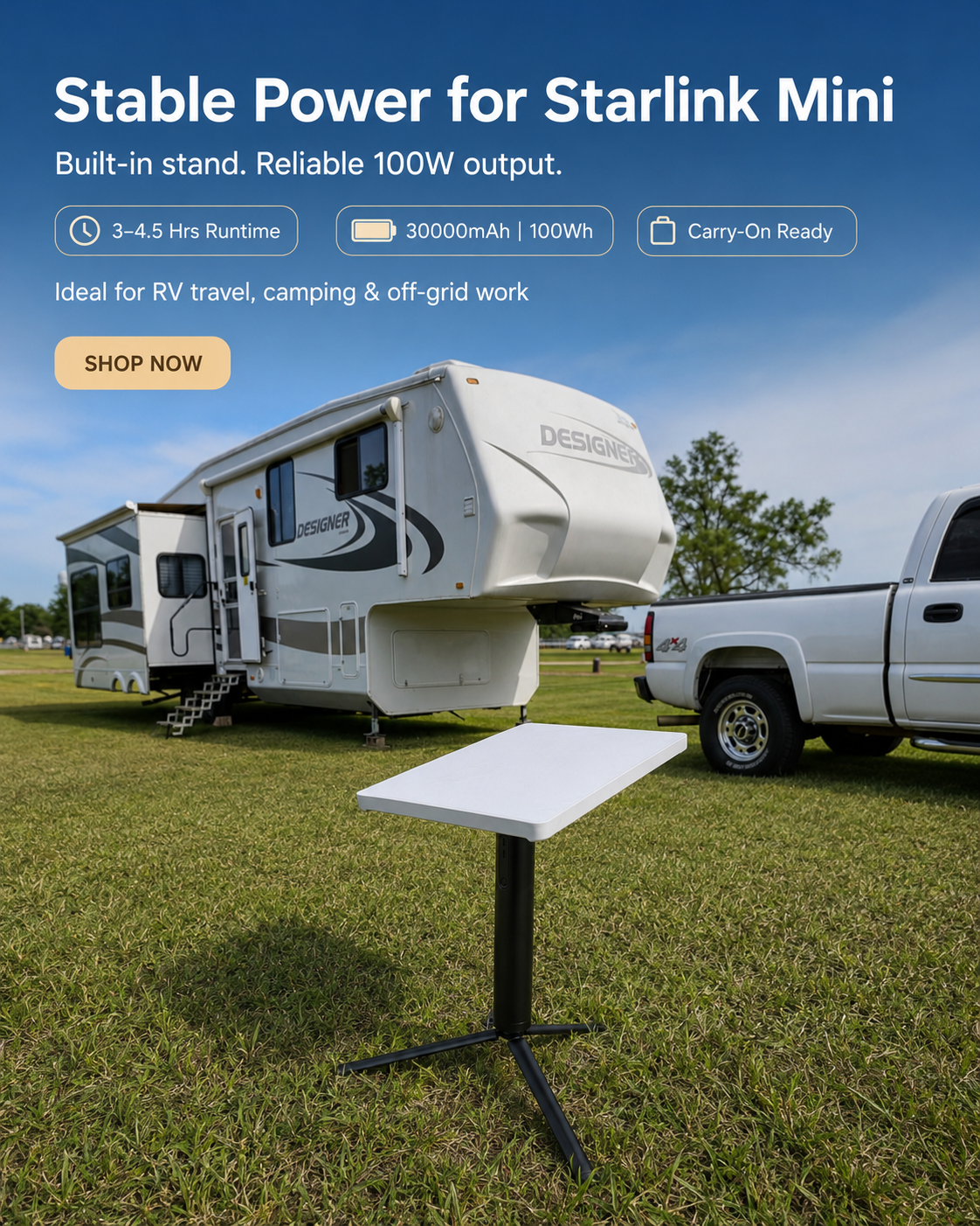 Starlink Mini Stand Power Bank RV Travel Carry On Ready