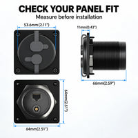 AerolinkGear wall pass-through dimensions and mounting-hole spacing