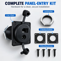 Complete AerolinkGear panel-entry kit with locking nut gaskets and mounting screws